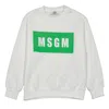 Msgm Kids Box Logo Crewneck Cotton Sweatshirt In White