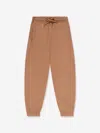 Msgm Kids Branded Joggers In Beige
