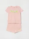 Msgm Babies'  Kids Cotton Set With Logo In Pink