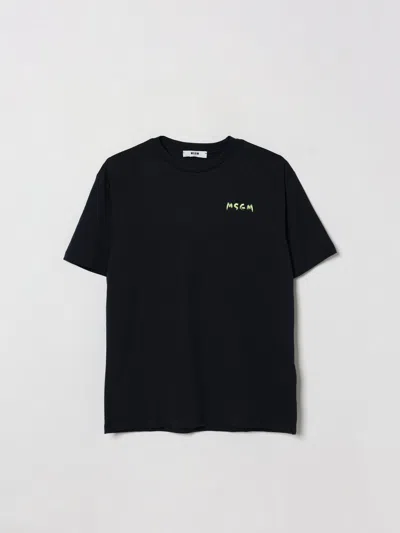 Msgm Kids ロゴコットンtシャツ In Black
