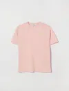 Msgm Kids Cotton T-shirt With Logo In Pink