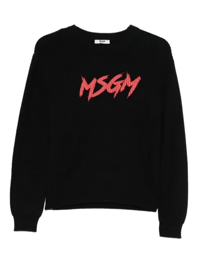 MSGM MSGM KIDS CREW NECK SWEATER WITH LOGO