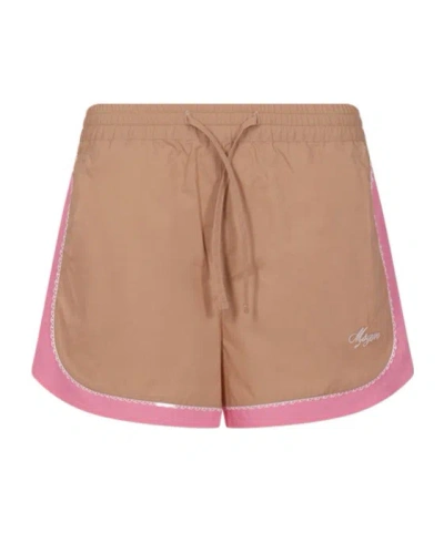 Msgm Kids Drawstring Shorts In Brown