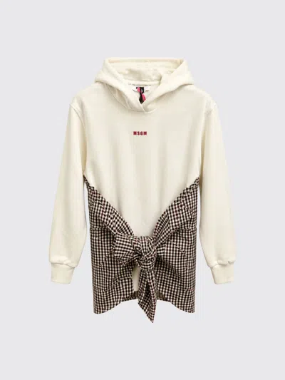 Msgm Kids Dress Kids Color Yellow Cream In White