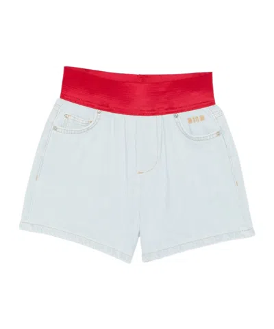 Msgm Kids Elastic-waistband Shorts In Gray