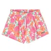 Msgm Kids Floral Print Cotton Shorts In Multi