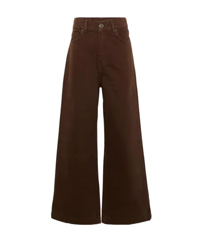 Msgm Kids Jeans In Brown