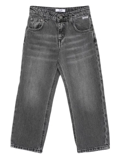 MSGM MSGM KIDS JEANS WITH EMBROIDERED LOGO
