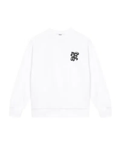 Msgm Kids Logo Print Sweatshirt In White