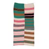 Msgm Kids Multicolor Striped Ribbed Knit Skirt In Multi