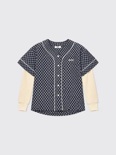Msgm Kids Shirt Kids Color Blue In Multi