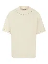 Msgm Ivory T-shirt For Girl With Logo In White