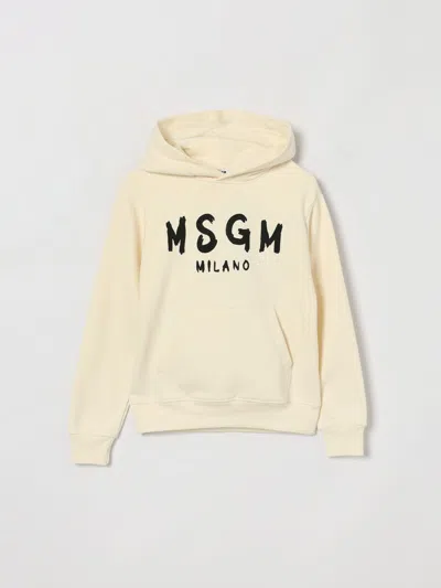 Msgm Kids Sweater Kids Color Cream In Orange