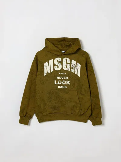 Msgm Kids Sweater Kids Color Olive In Green