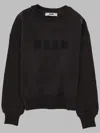 Msgm Kids Unisex Logo Crewneck Cotton Sweatshirt In Black