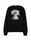 Msgm Kitten Print Sweatshirt In Black