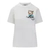 Msgm Kitten Short-sleeve T-shirt In White