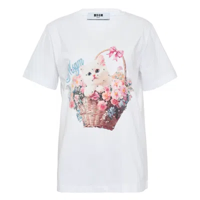 Msgm Kitten Tee In White