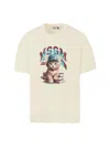 Msgm Ivory T-shirt For Girl With Cat In Neutral