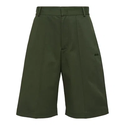 Msgm Knee Length Bermuda Shorts In Green