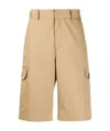 Msgm Knee-length Cargo Shorts In Nude