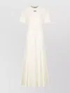 Msgm Knee Length Dress Crew Neck In White