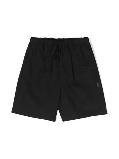 Msgm Kids' Knee-length Poplin Cotton Shorts In Black