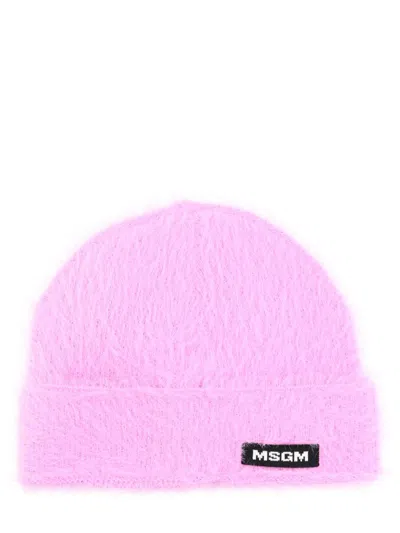 Msgm Knit Cap In Pink