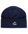 Msgm Logo-patch Knitted Beanie In Blue