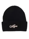 Msgm Logo-patch Beanie In Black