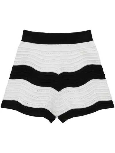 Msgm Knitted Mini Shorts In Black