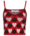 Msgm Heart-pattern Knitted Top In Red