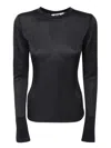 Msgm Black Lurex T-shirt In Black