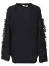 Msgm Ribbed Sweater In Black