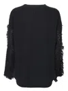 Msgm Ribbed Sweater In Black