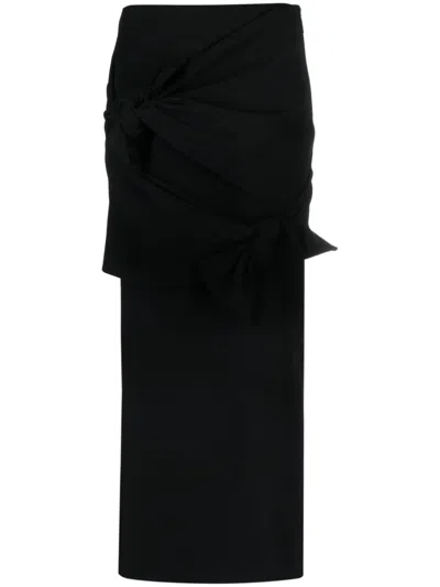 MSGM KNOT-DETAIL A-LINE MIDI SKIRT