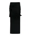 Msgm Bow A-line Midi Skirt With Knot Detailing In Black
