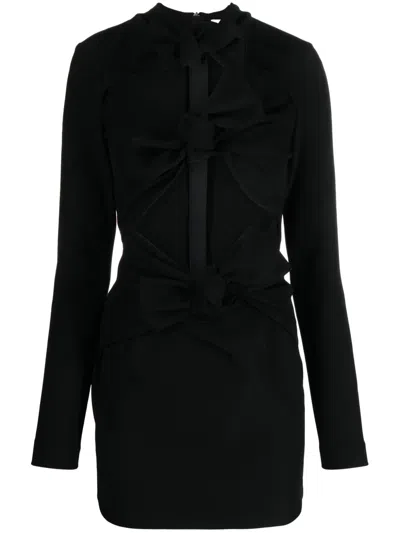 Msgm Knot-detail Cut-out Minidress In Black