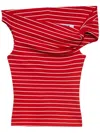 Msgm Top With Unique Knotted Shoulder Strap In Red