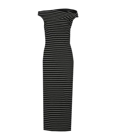 MSGM MSGM KNOT-DETAILED STRIPED MAXI DRESS