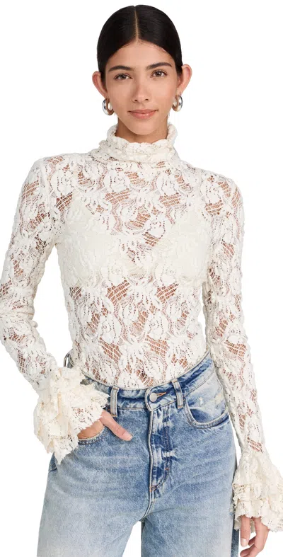 Msgm Lace Blouse Off White