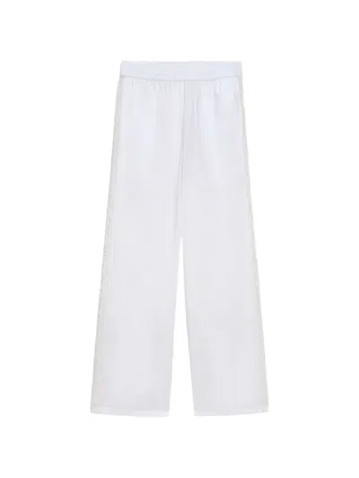 Msgm Lace-detail Trousers In White