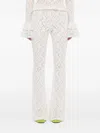 Msgm Lace Flared Trousers In White