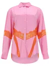 Msgm Lace Insert Shirt In Pink