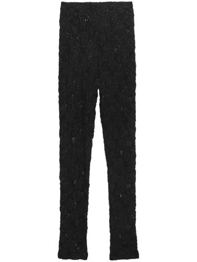 Msgm Sequin-embellished Trousers In Black