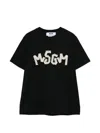 Msgm Lace Logo T-shirt In Black