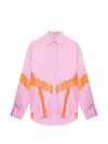 Msgm Lace Panel Shirt In Pink
