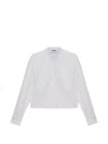Msgm Lace Panel Shirt In White