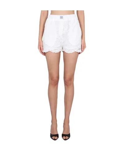 MSGM MSGM LOGO-PATCH ELASTICATED WAISTBAND LACED SHORTS