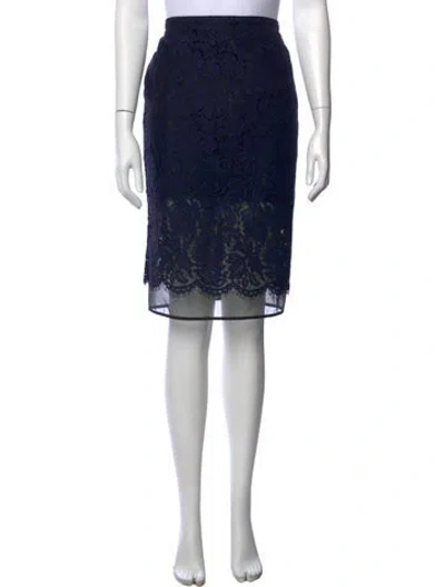 Pre-owned Msgm Lace Pattern Knee-length Skirt In Blue